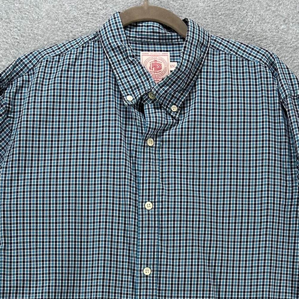 J. Press Button Down Shirt Mens XXL Blue Cotton Ivy League Preppy
